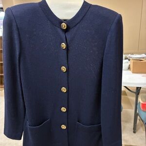 St. John Collection Navy Blazer with Gold Buttons